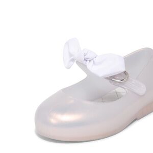 Mini Melissa Pearlized White Bow Mary Jane Sandal